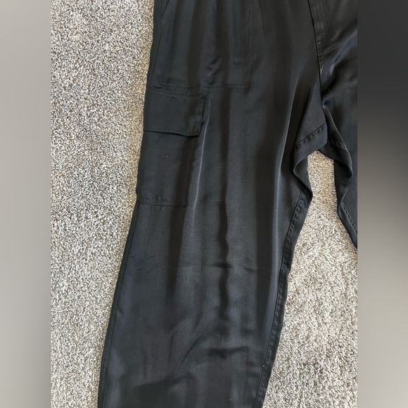 Black Flowy Oversized Cargo Pants - Picture 3 of 10